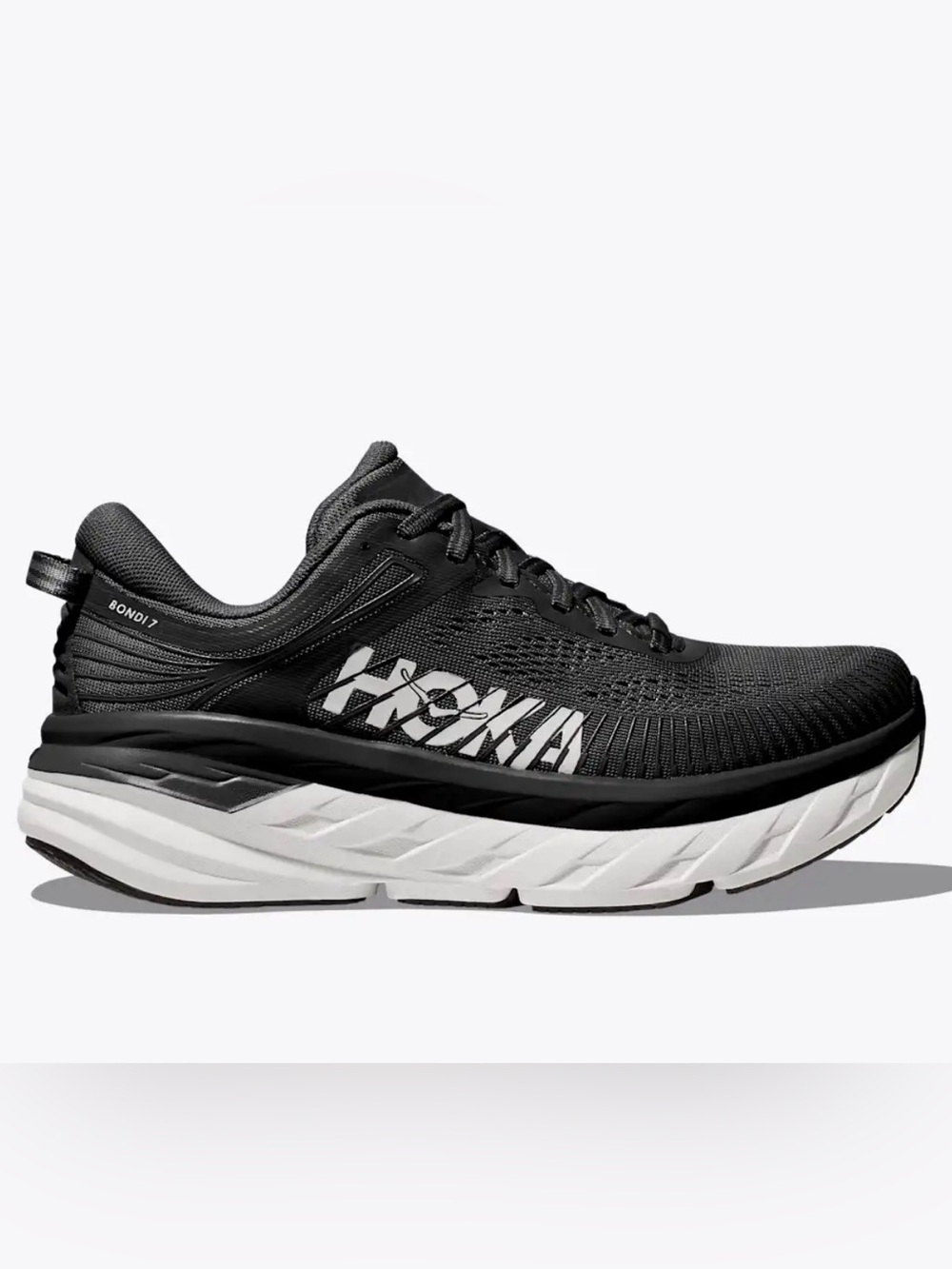 Hoka Women’s Bondi 7 Shoe in Black & White